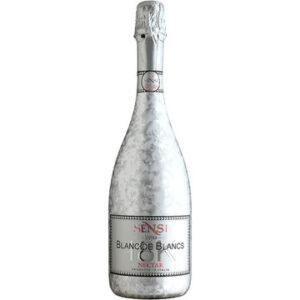 Sensi Blanc de Blancs Nectar Italian sparkling wine comes in a cool silver-sparkly bottle